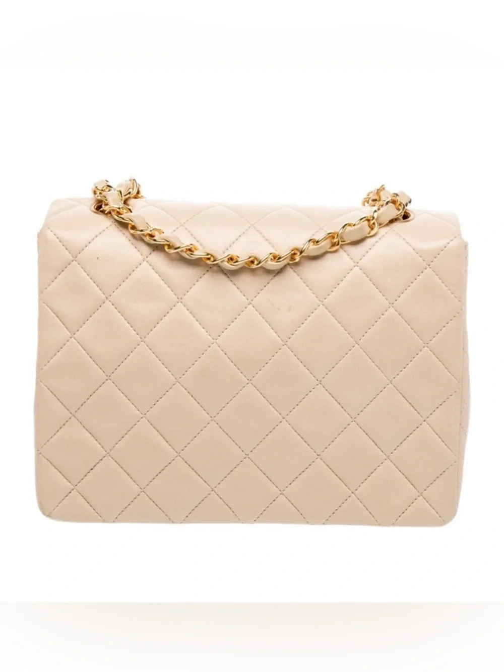 CHANEL Quilted Shoulder Bag in Beige with Gold Hardware - Picture 3 of 5